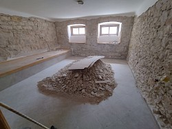 Restoration of stone walls and moisture treatment